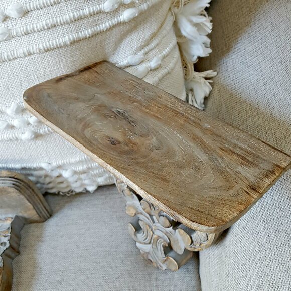 NEW! SET 2 EXQUISITE Carved WOOD WALL SHELVES - Picture 4 of 7